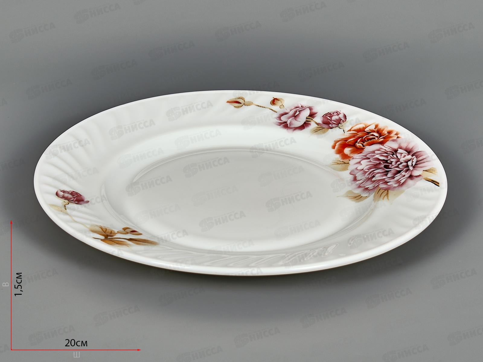 Тарелка плоская HP80-Decal 20см No.60 Пион 206426 *48