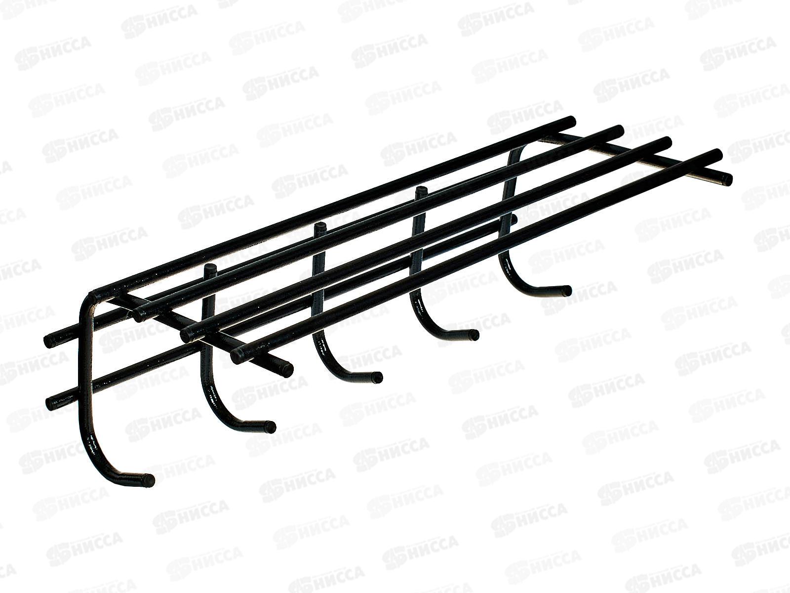 Вешалка для одежды 5 крючков с полкой черный 1206