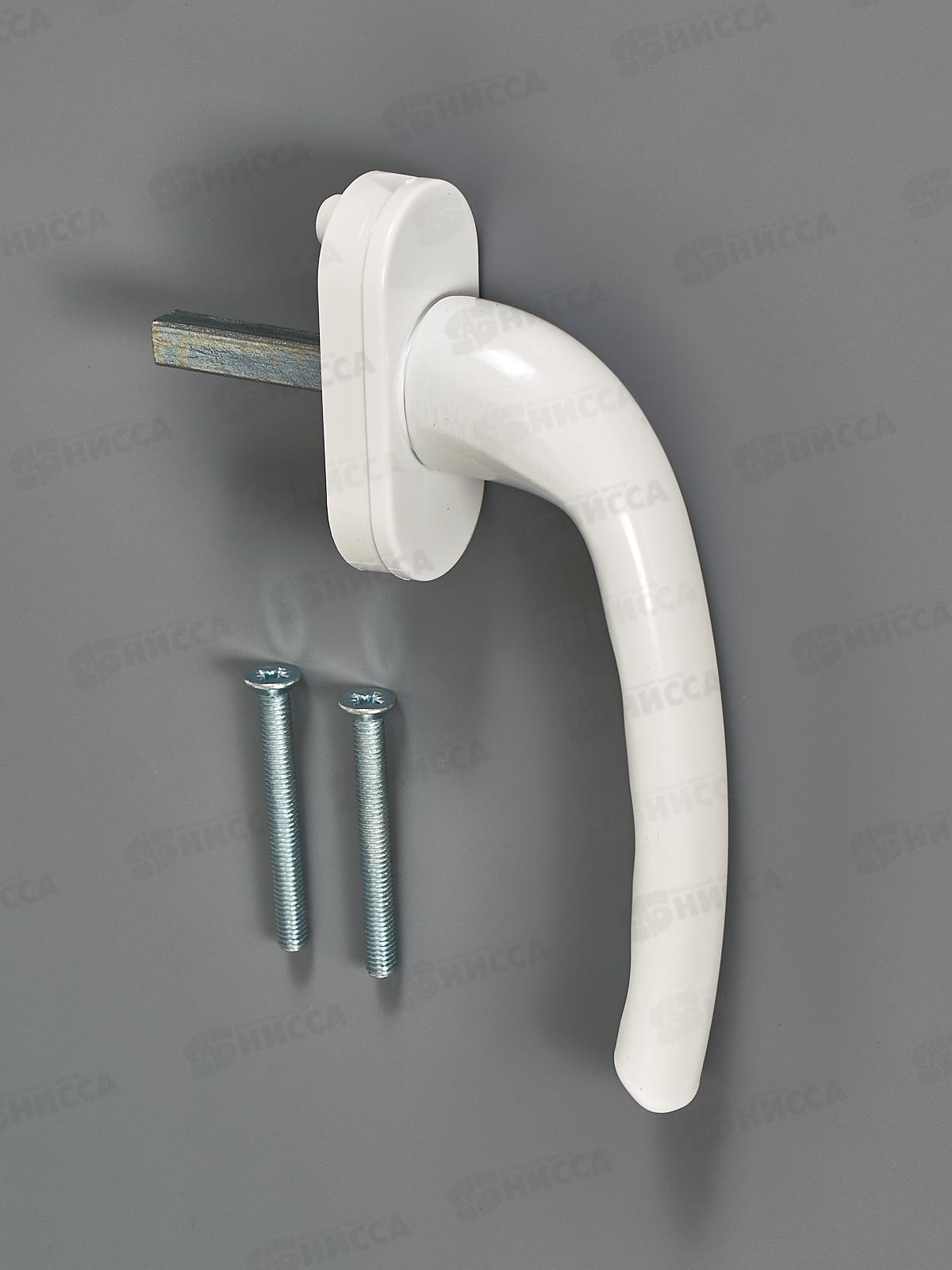 Ручка для пластиковых окон белая металлическая с винтовым штифт 35мм ЛУНА(Нора)