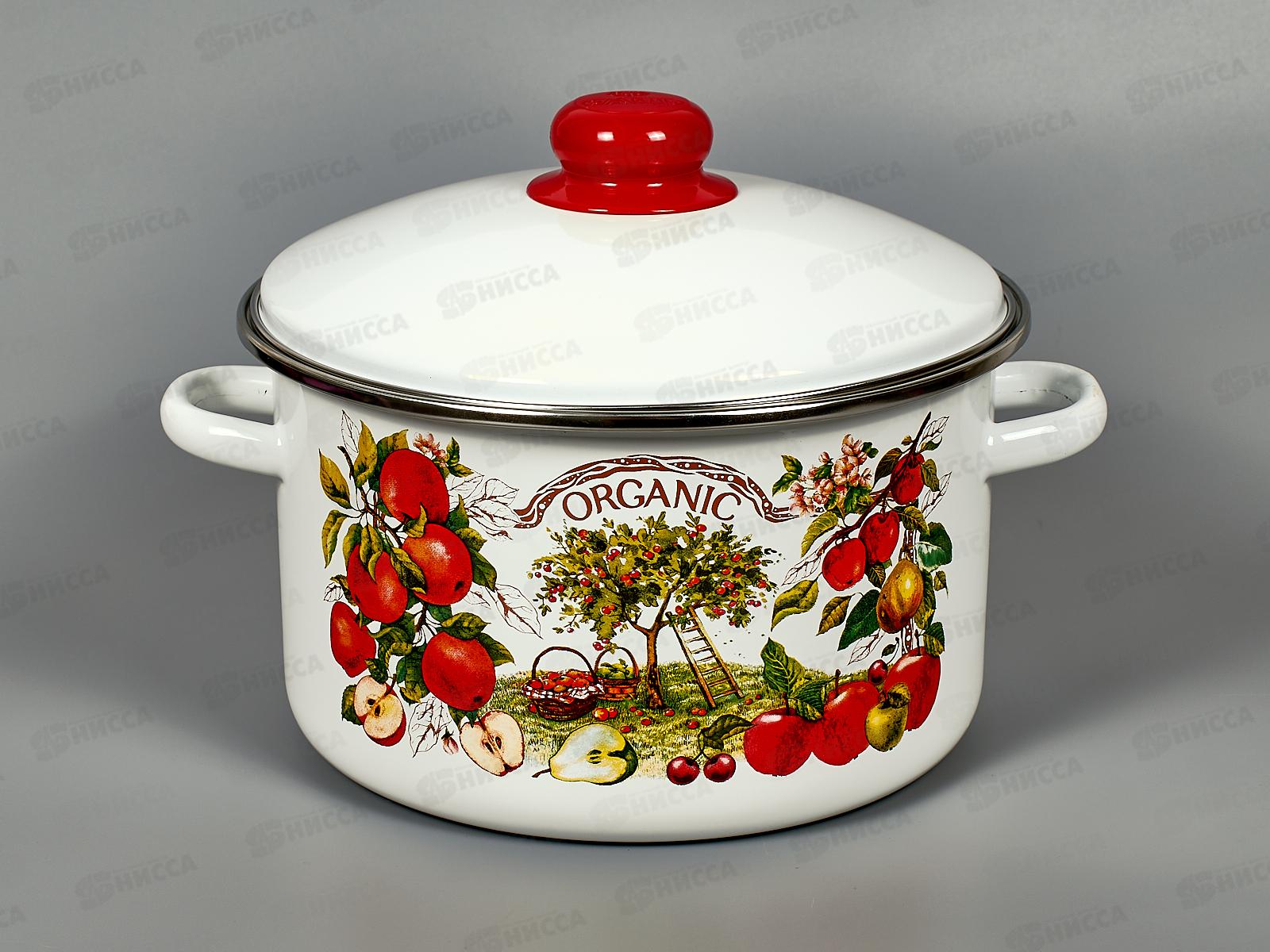 Кастрюля 4,0л эмалированная с рис 01-Б1614/4 Organic *4