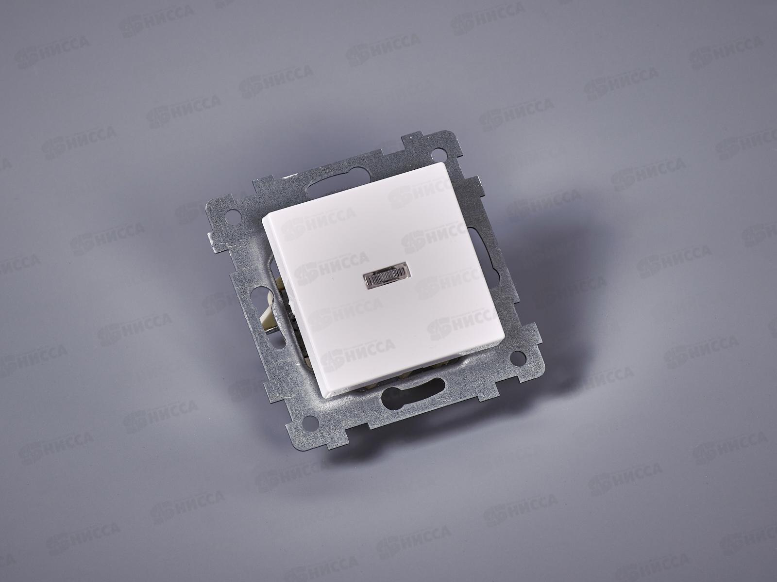 Выключатель механизм &quotАксиома&quot 1-клавиша скрытой установки со светоиндикацией, С110-448 *54