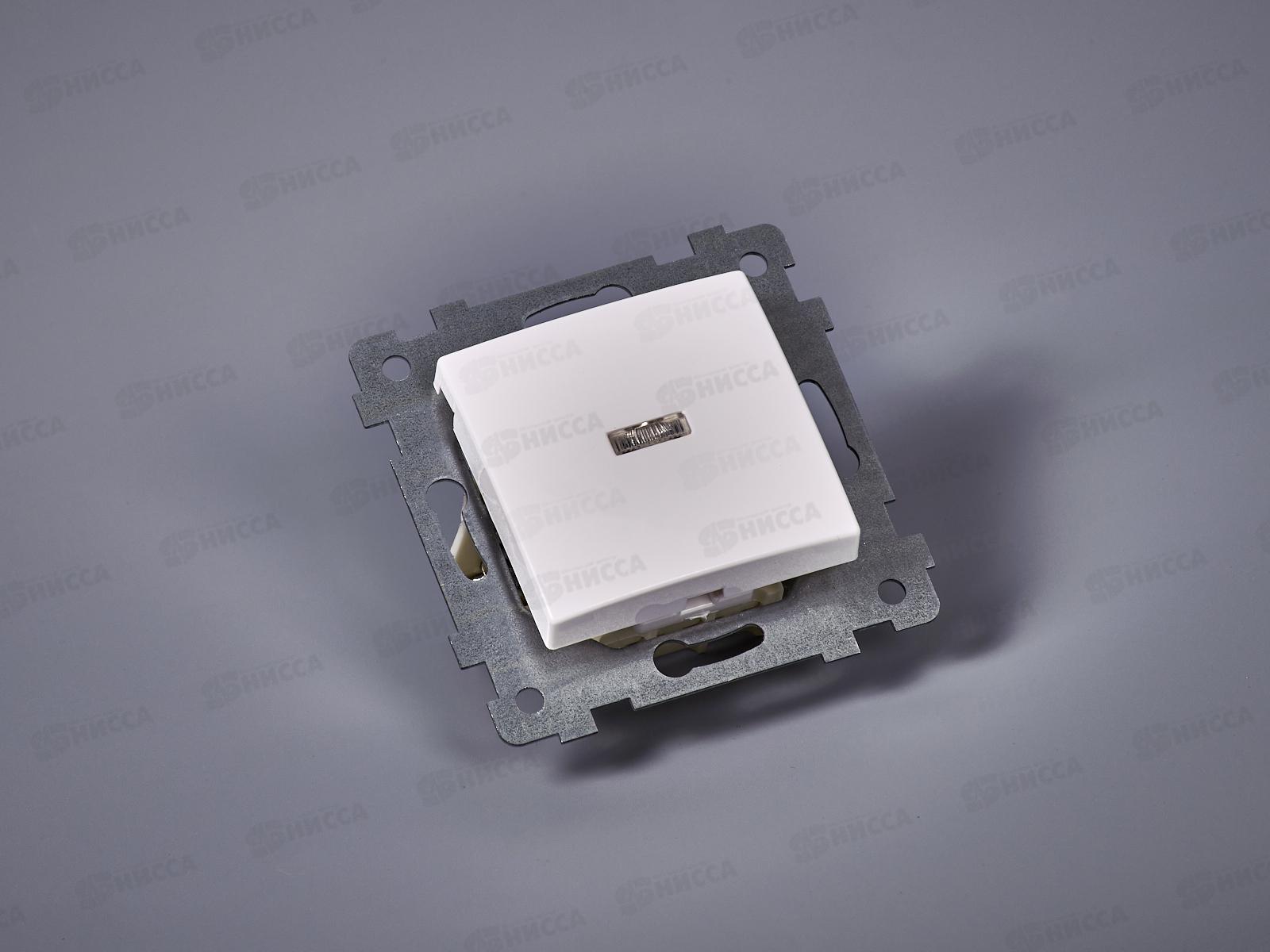 Выключатель механизм &quotМария&quot 1-клавиша скрытой установки со светоиндикацией, С110-438 *54