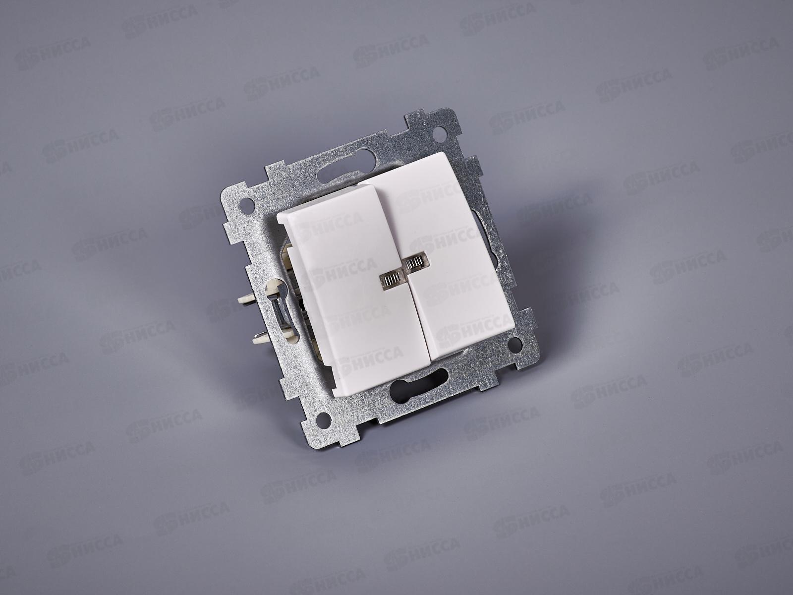 Выключатель механизм &quotМария&quot 2-клавиши скрытой установки со светоиндикацией, С510-440 *54