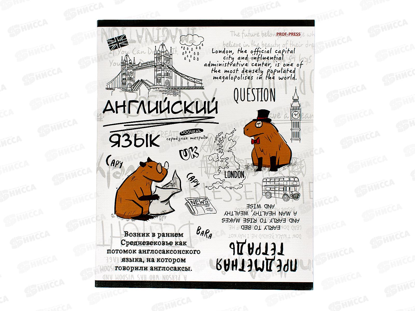 Тетрадь 48л кл. ПП &quotКапибара&quot Английский язык, 48-0032 *10/80