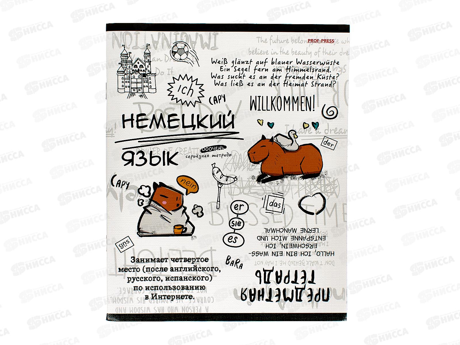 Тетрадь 48л кл. ПП &quotКапибара&quot Немецкий язык, 48-0040 *10/80