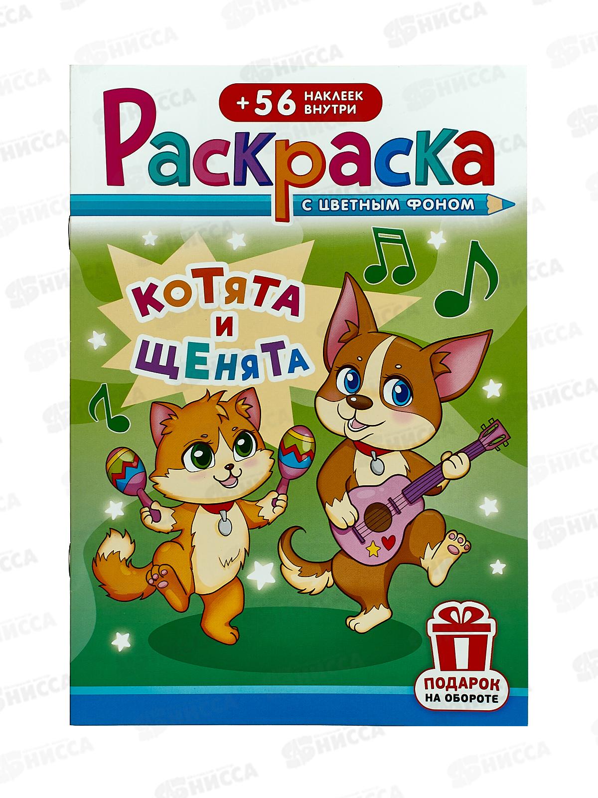 Раскраска ЛиС А5 с наклейками Щенки и котята, РНМ-663 *50