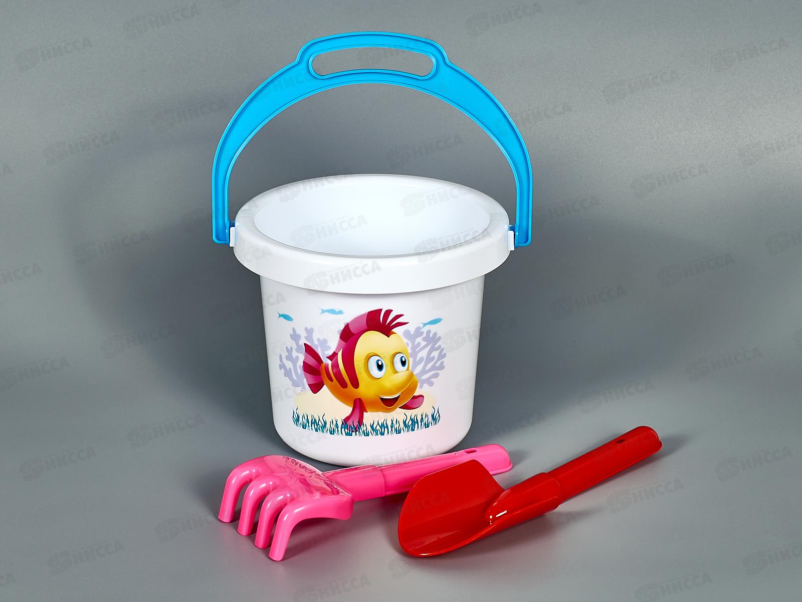 Набор песочный №131, 01831 (ведро 1,4л, совок 19см, грабли 19см)