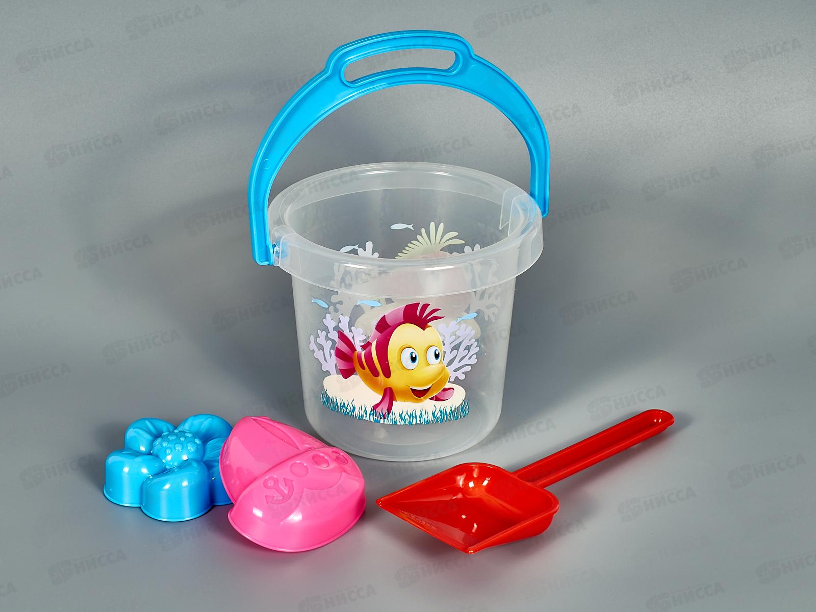 Набор песочный №132, 01832 (ведро 1,4л, 2 формочки, совок 21см)