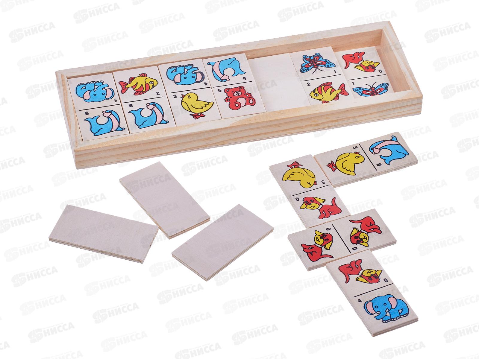 Домино деревянное 28фишек (045188)  Ж