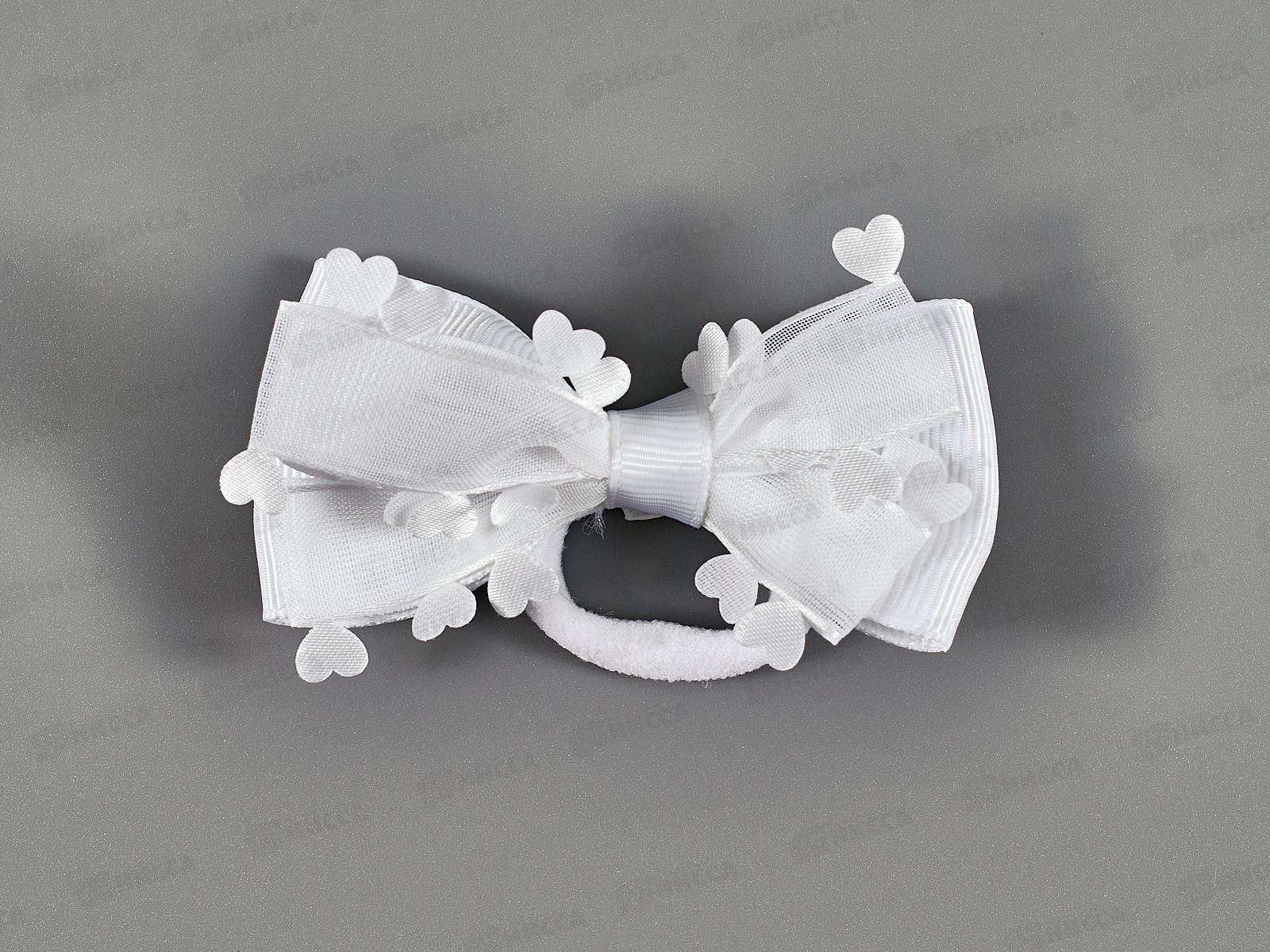 Резинка  д/в &quotШкольница&quot бант сердца 8*4см белый 9887781