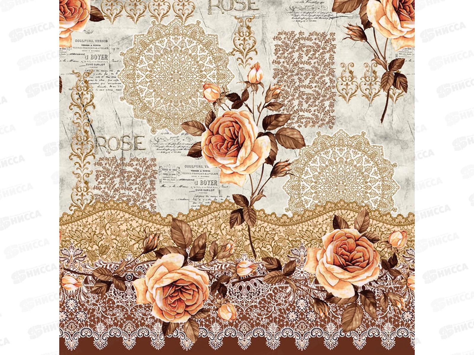 Клеенка на неткан основе ДЕКОРАМА 1,4*20м 056А роза на беж