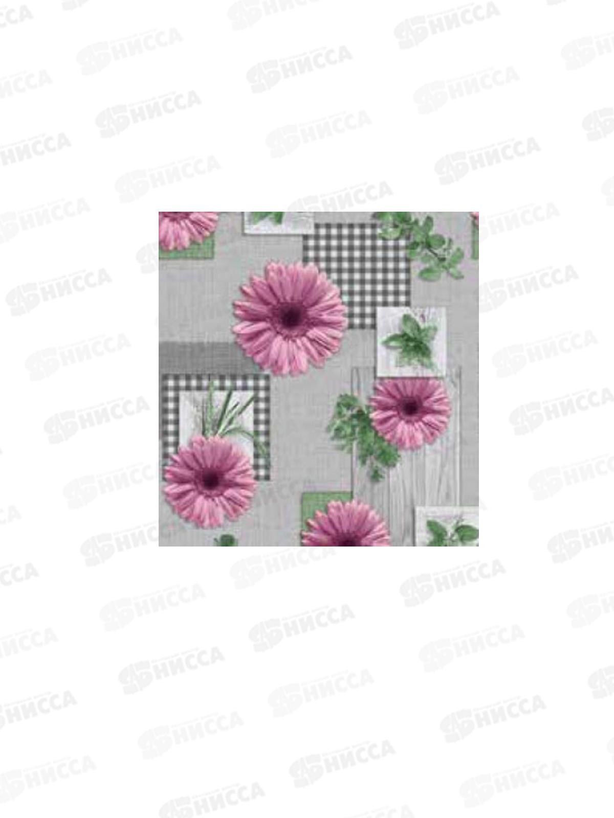 Клеенка на нетканой основе ДЕКОРАМА 1,4*20м 087С герберы мал на сером