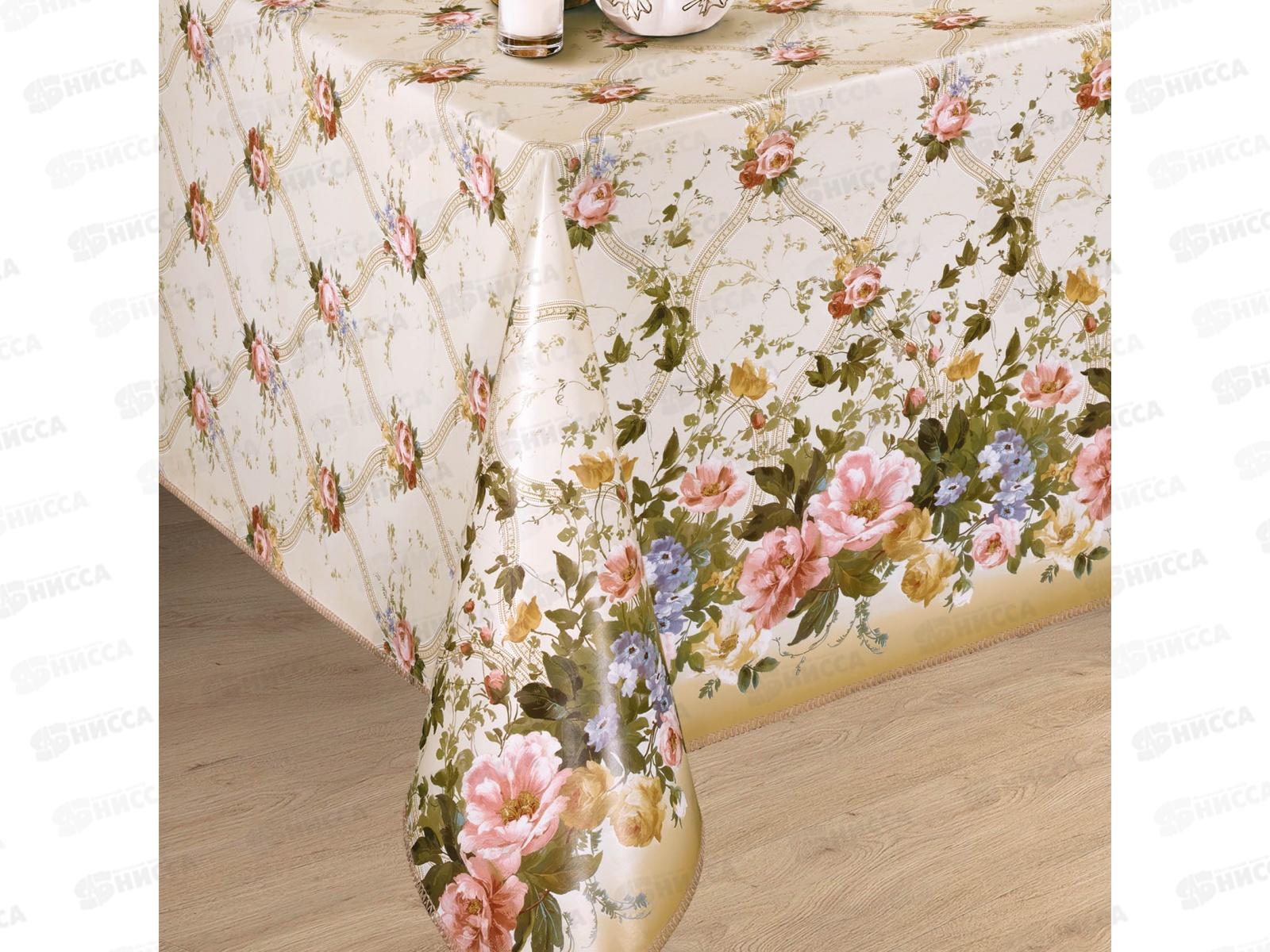 Клеенка на нетканой основе ДЕКОРАМА 1,4*20м 093В цветы на молочном