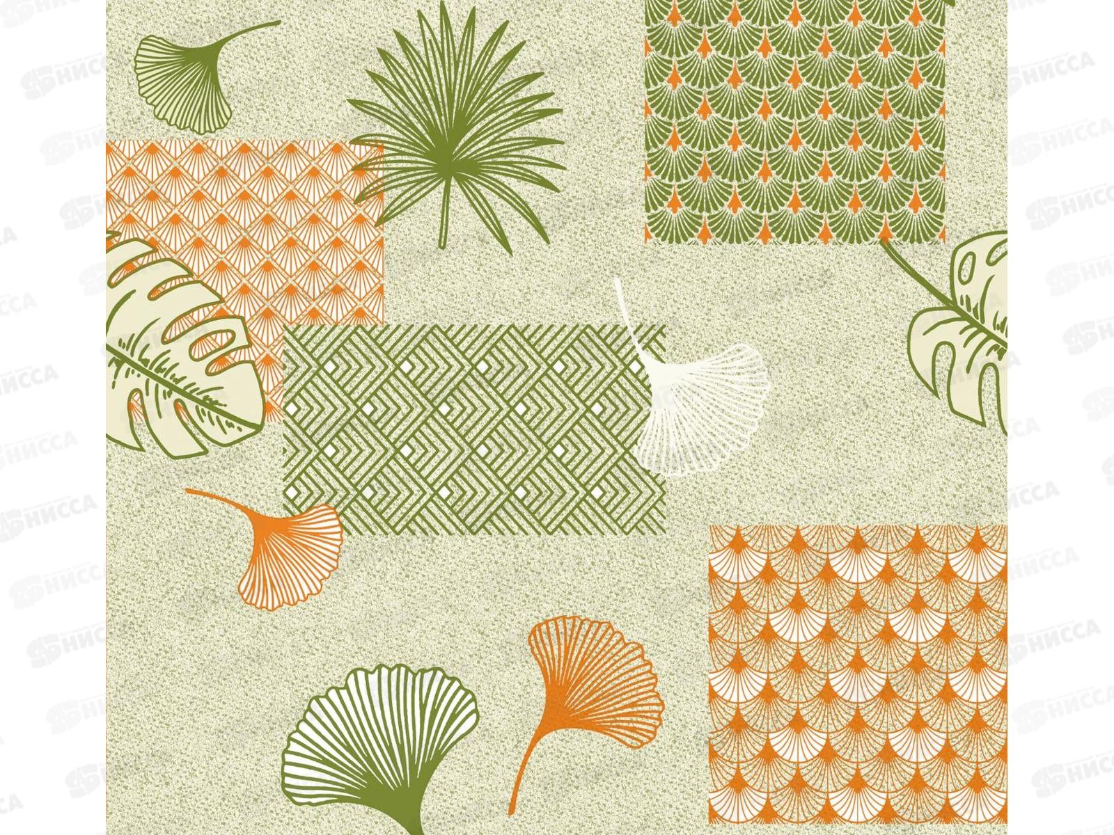 Клеенка на нетканой основе ДЕКОРАМА 1,4*20м 188С папоротник на зеленом