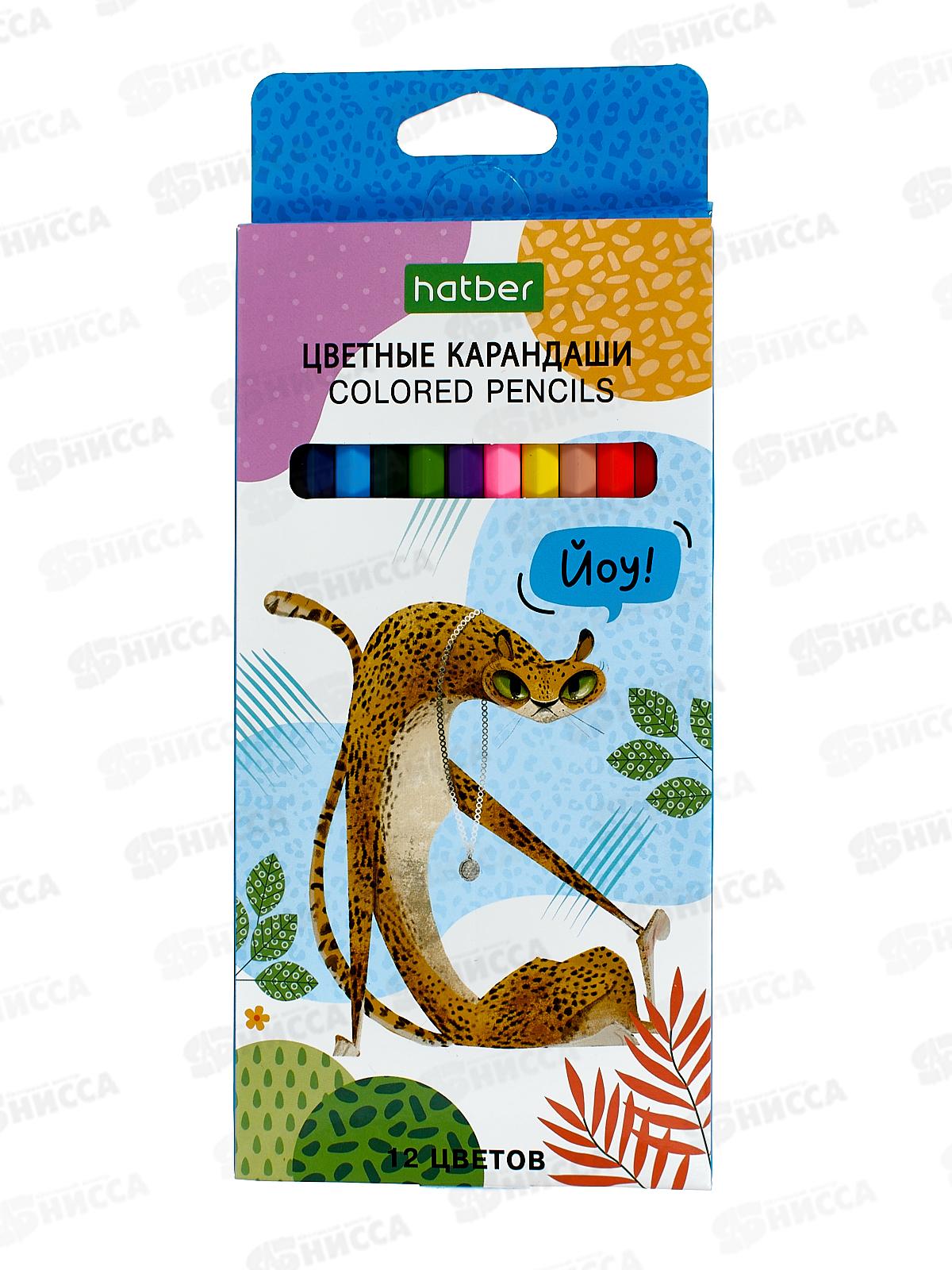 Карандаши 12 цветов Hatber zoo,084391 *12