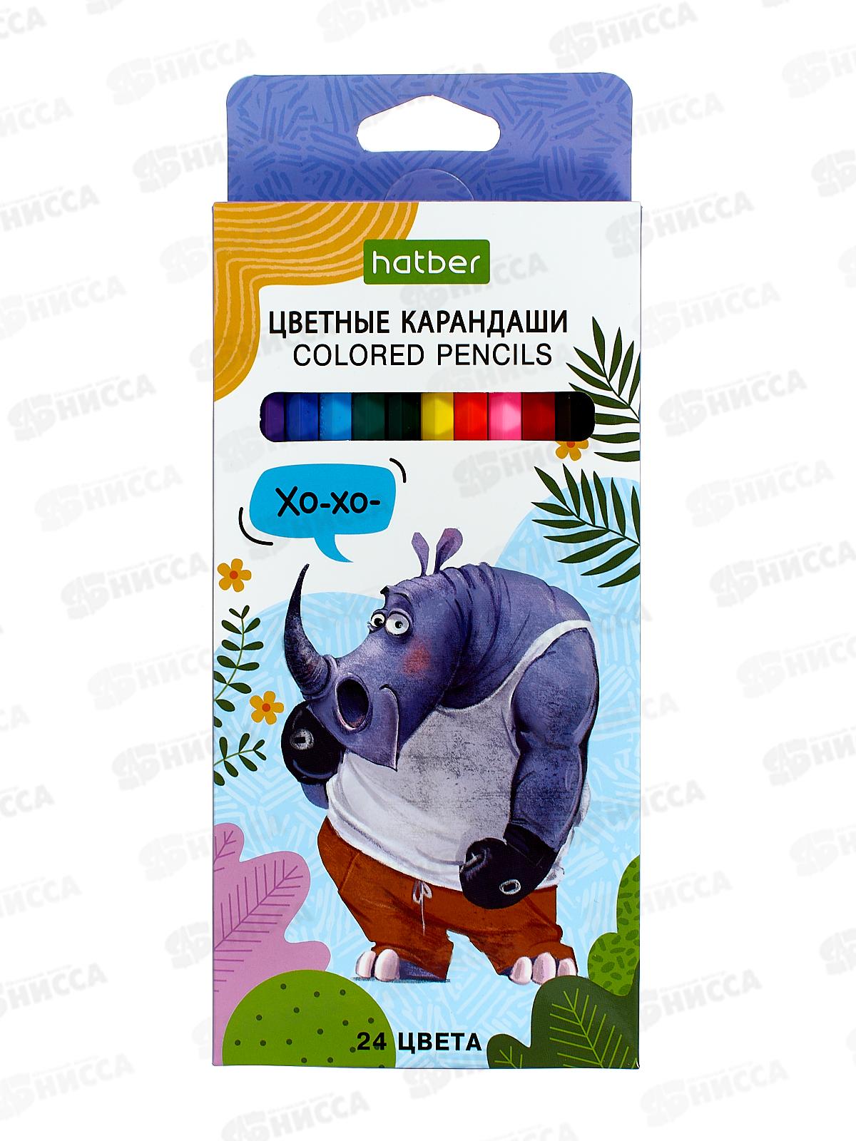 Карандаши 24 цвета Hatber zoo,084393*6/120