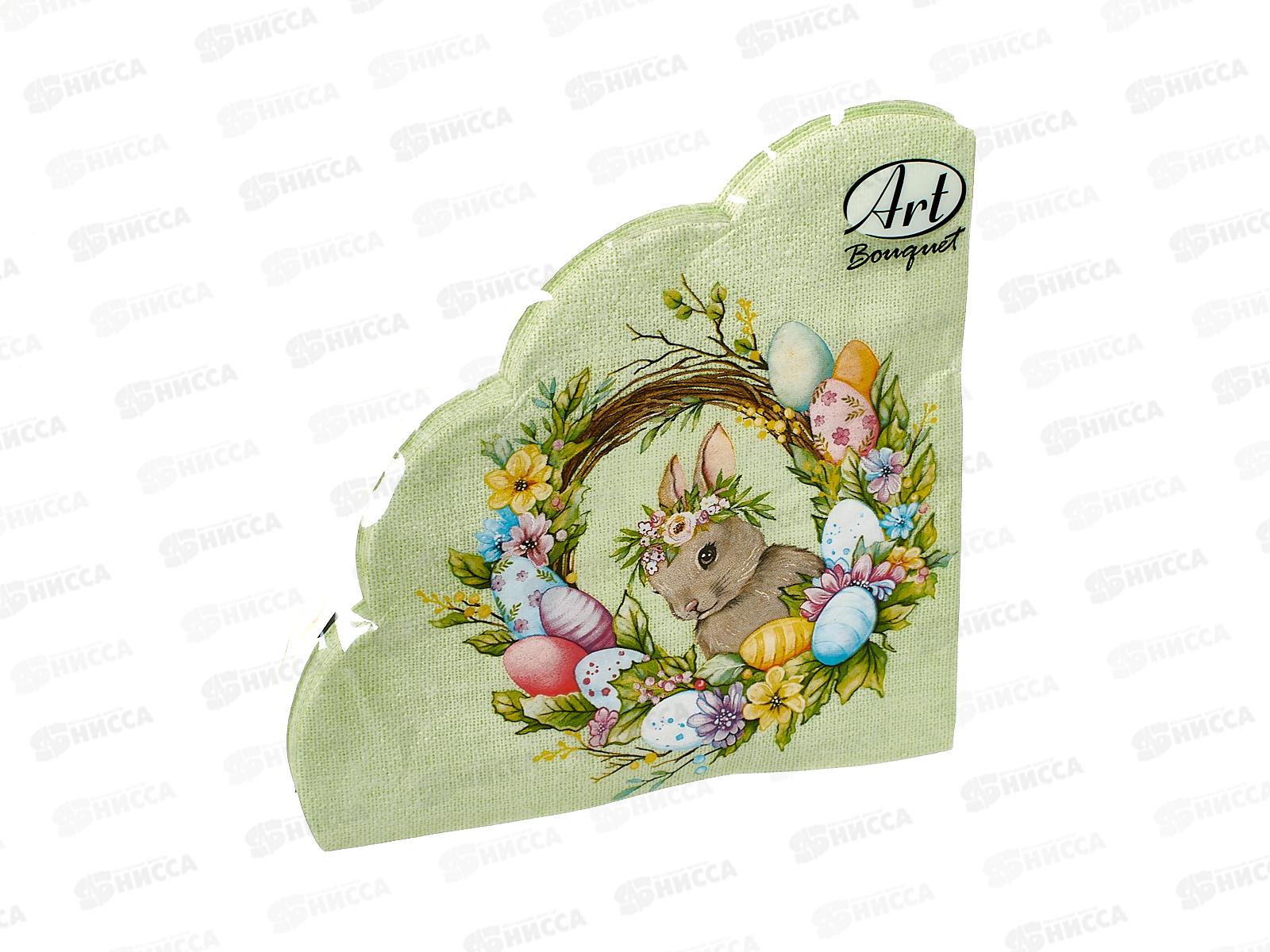 Салфетки 3 слойные 12 листов Art Bouquet Rondo Пасхальный венок,25043*15
