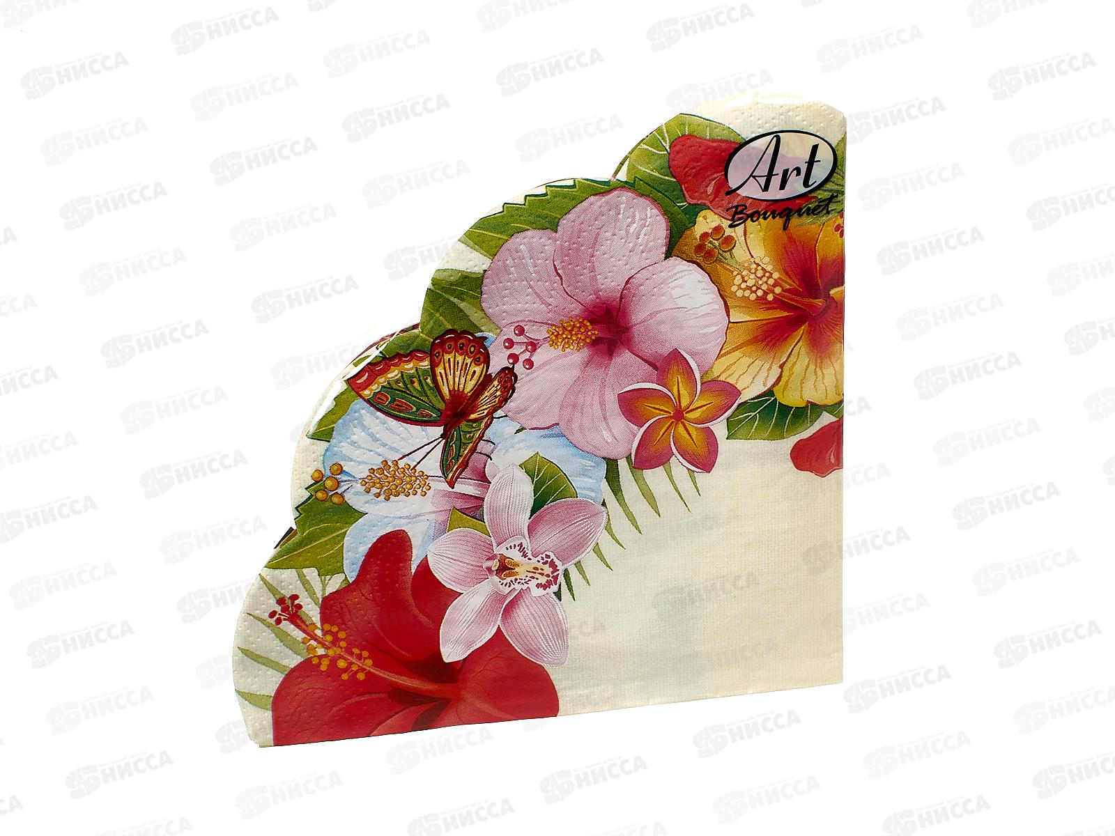 Салфетки 3 слойные 12 листов Art Bouquet Rondo Тропические цветы,37004 *15