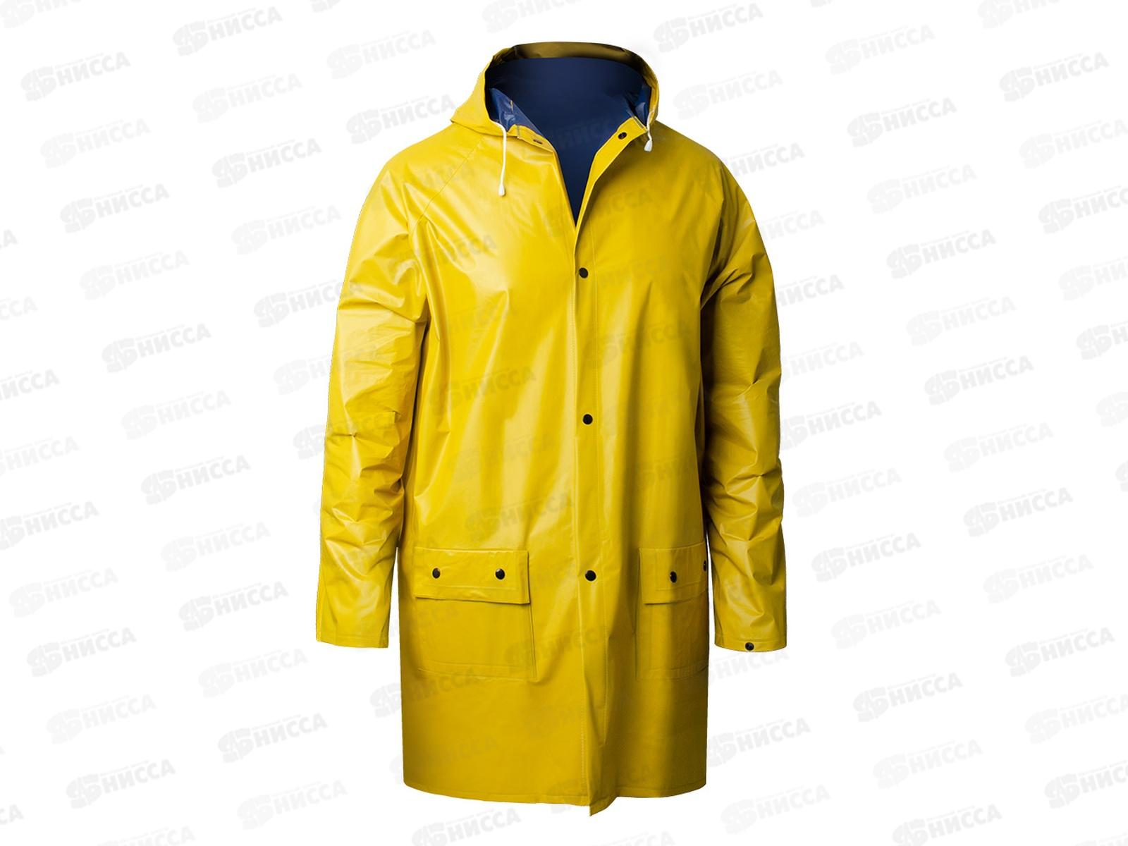 Дождевик-плащ SUNTR2 сверхпрочный на кнопках пвх желтый с капюшон *30