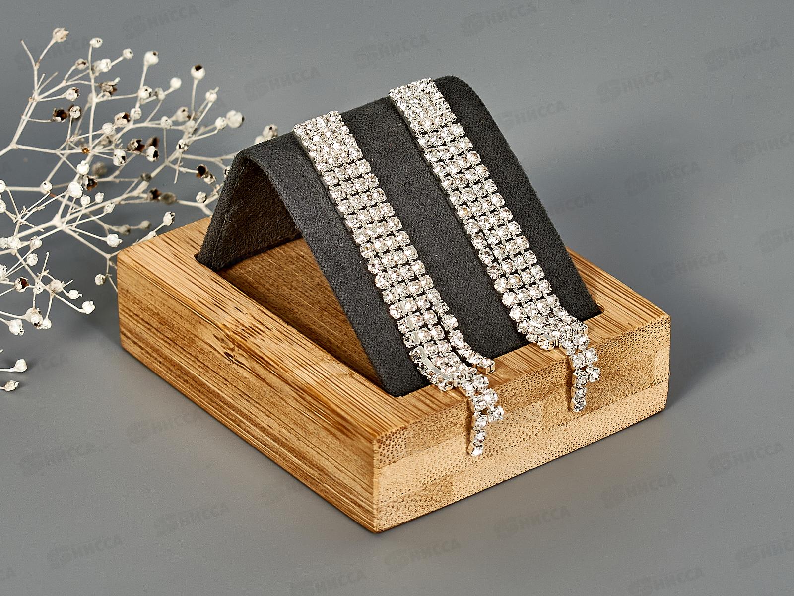 Серьги-гвоздики подвески со стразами 4 ряда №3235