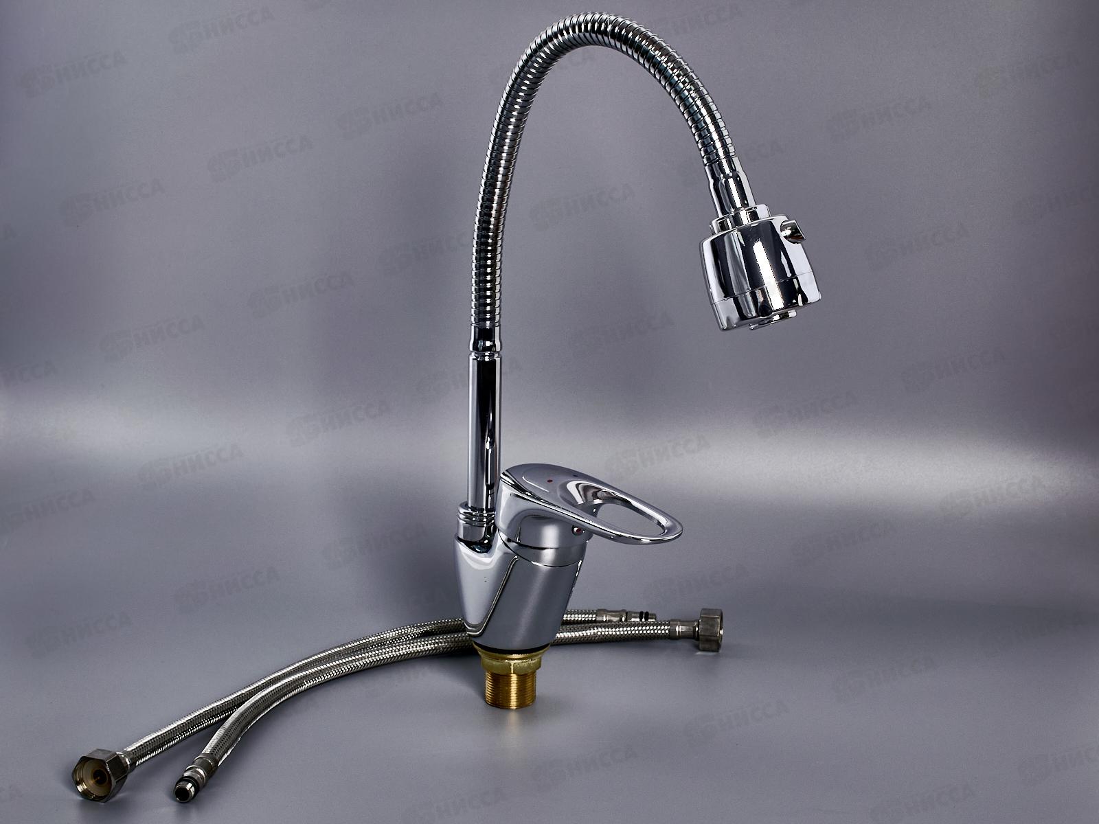 Смеситель для кухни с гибким изливом, хром, EM4304-3