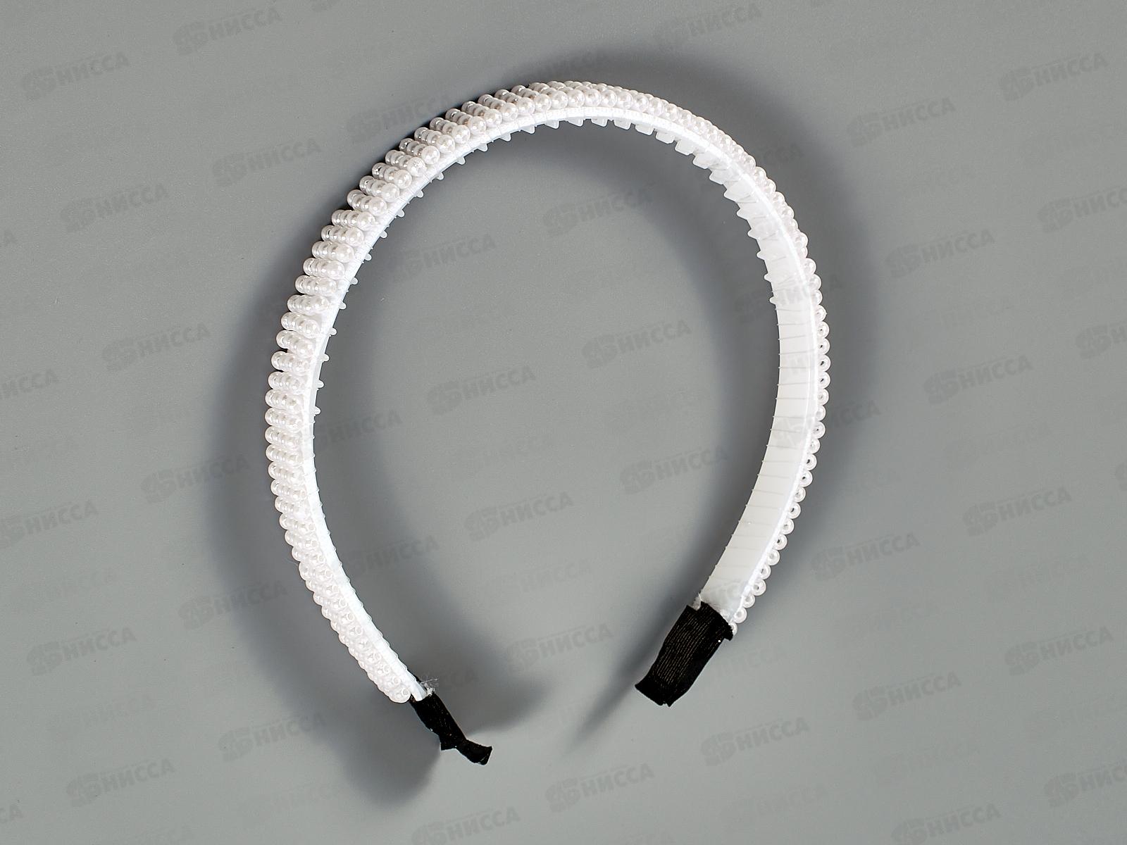 Ободок пластик под жемчуг, 4 ряда №7134