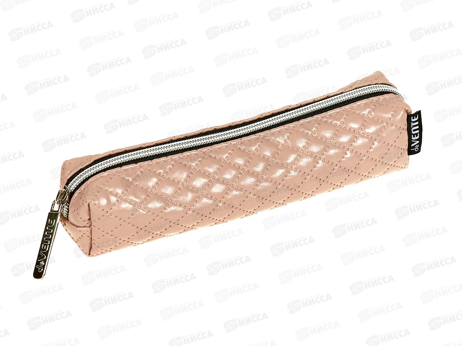 Пенал deVente 21*4*4см, Classic молния,иск.кожа, пудровый 7025332