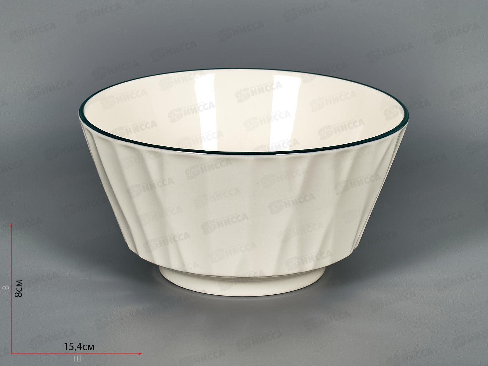 Салатник Линии 15см зеленая каемка MFK08369-G