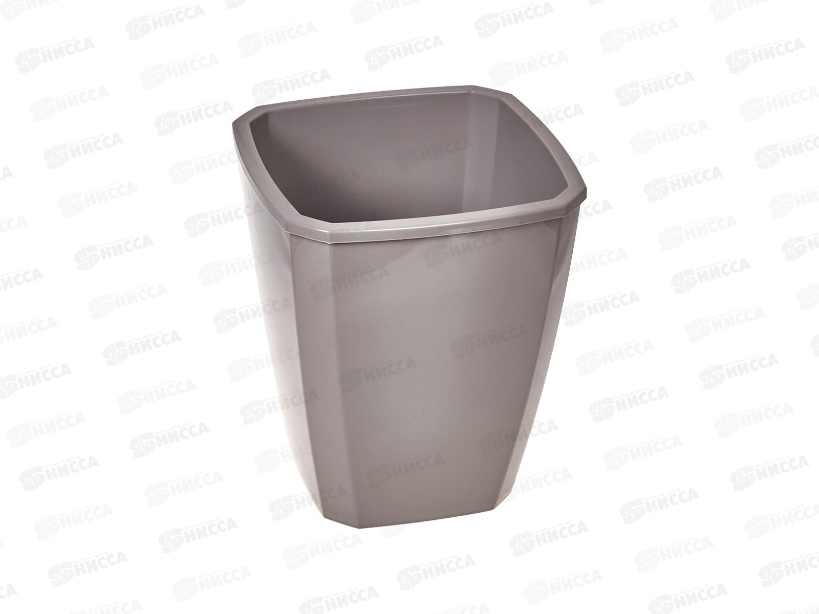 Кашпо Лаунж 4/2,8л квадратное с дренажной вставкой Пыльно-серое С372Псер