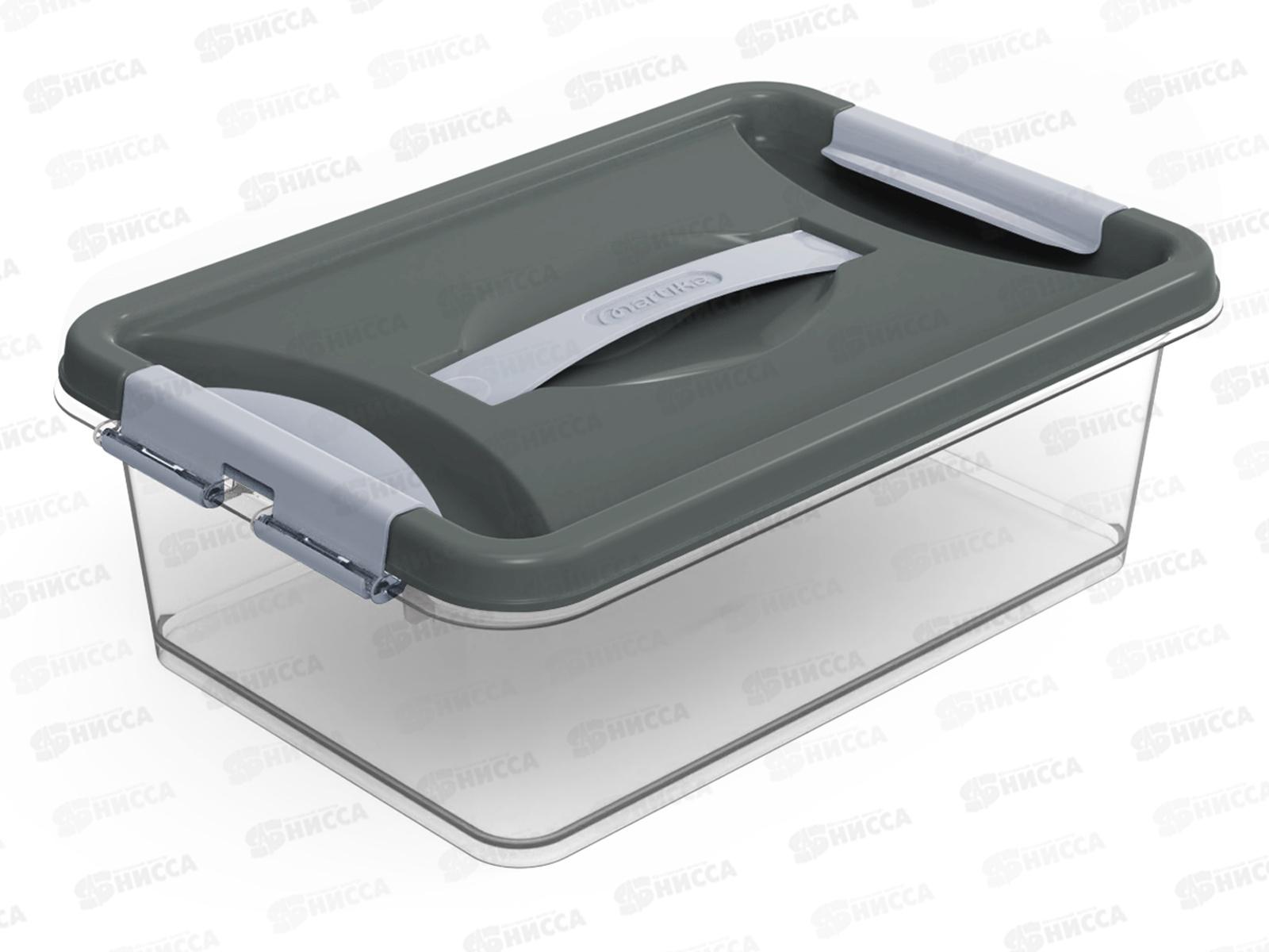 Контейнер Клик 6л с защелками и ручкой Темно-серый С272ТСер