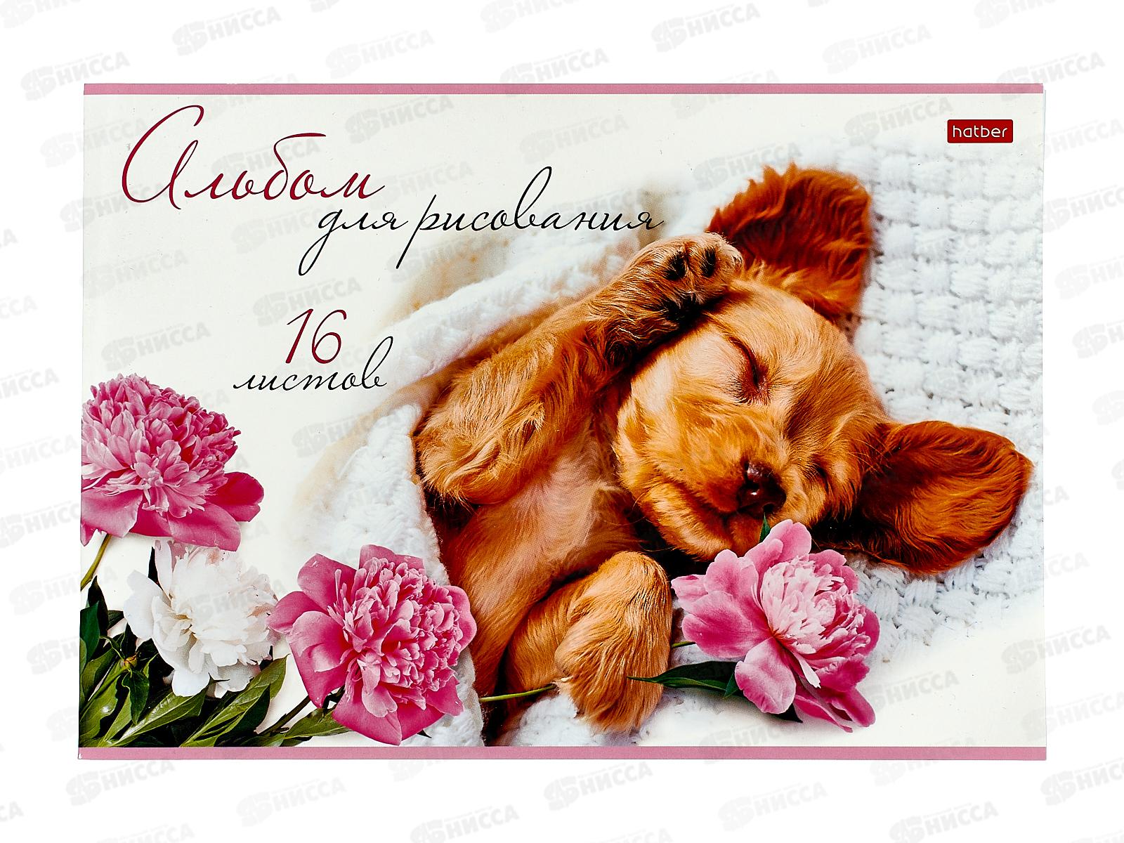 Альбом для рисования 16л Hatber Очаровательные щенки *7/70