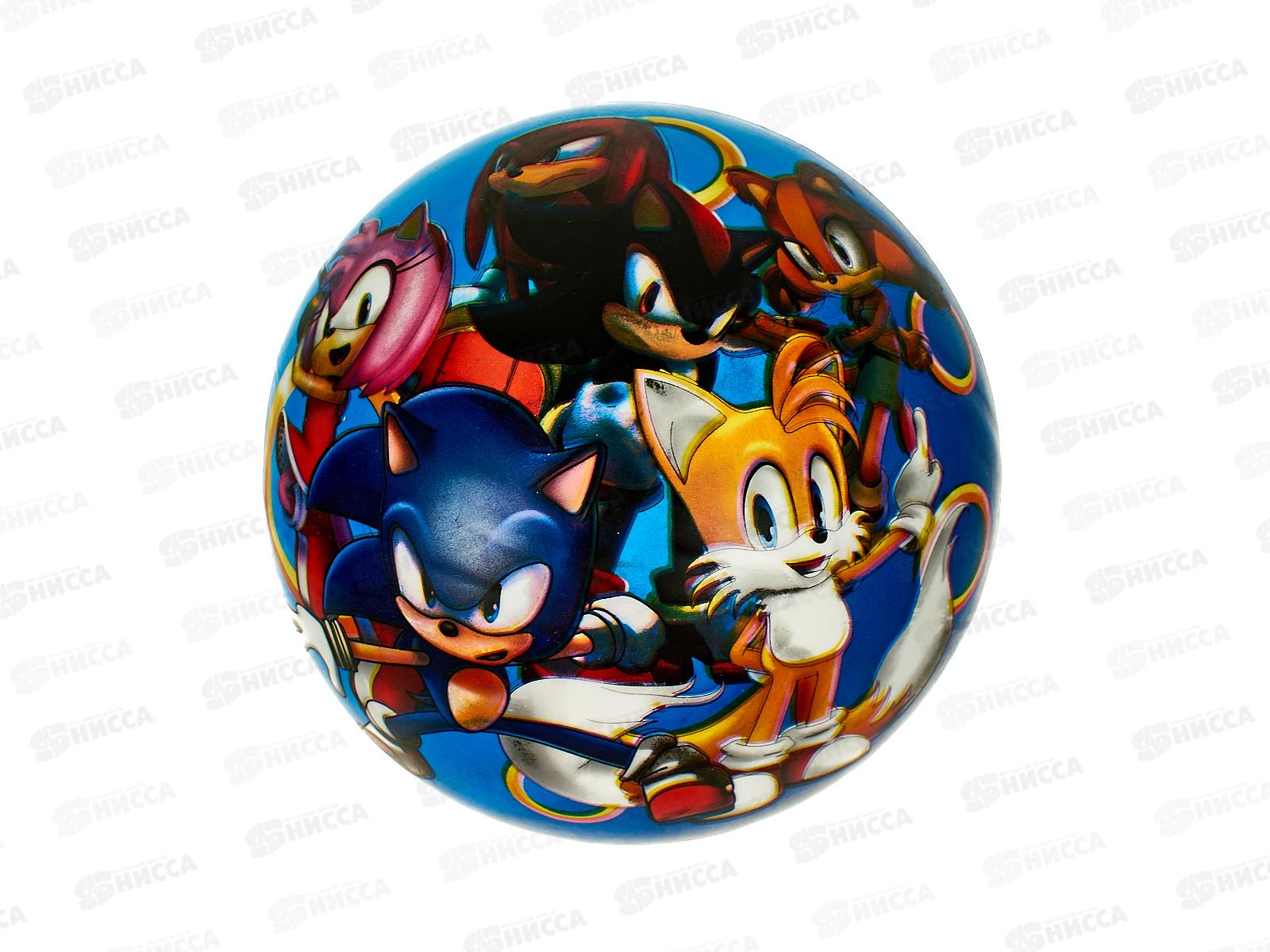 Мяч "ИГРАЕМ ВМЕСТЕ" "Соник" 23см полноцвет FD-9(NSON) в сетке *144