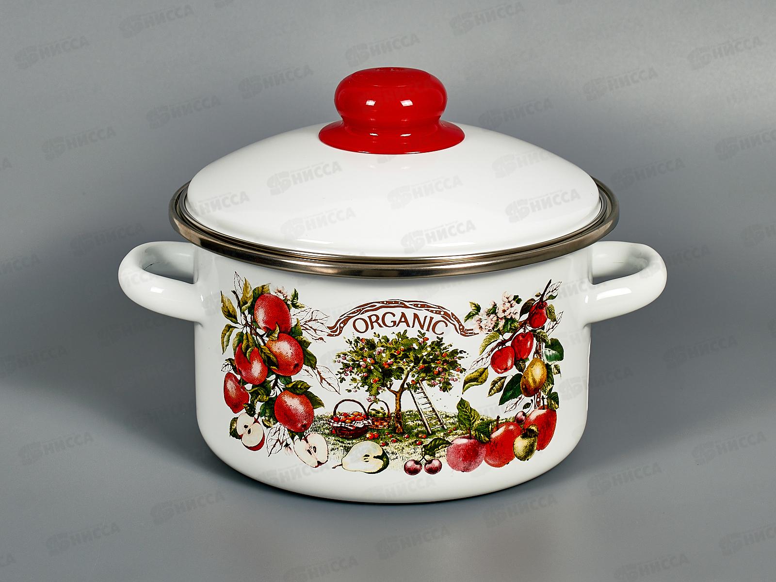 Кастрюля 2,0л эмалированная с рис. 01-1610/4 Organic *8