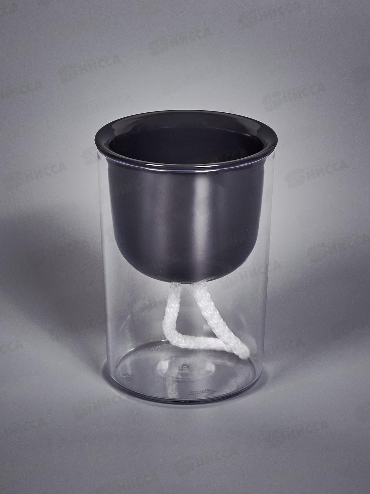 Кашпо ГРЕВИ D95мм Н135мм 0,28л фитильный полив Графит М3131 *12