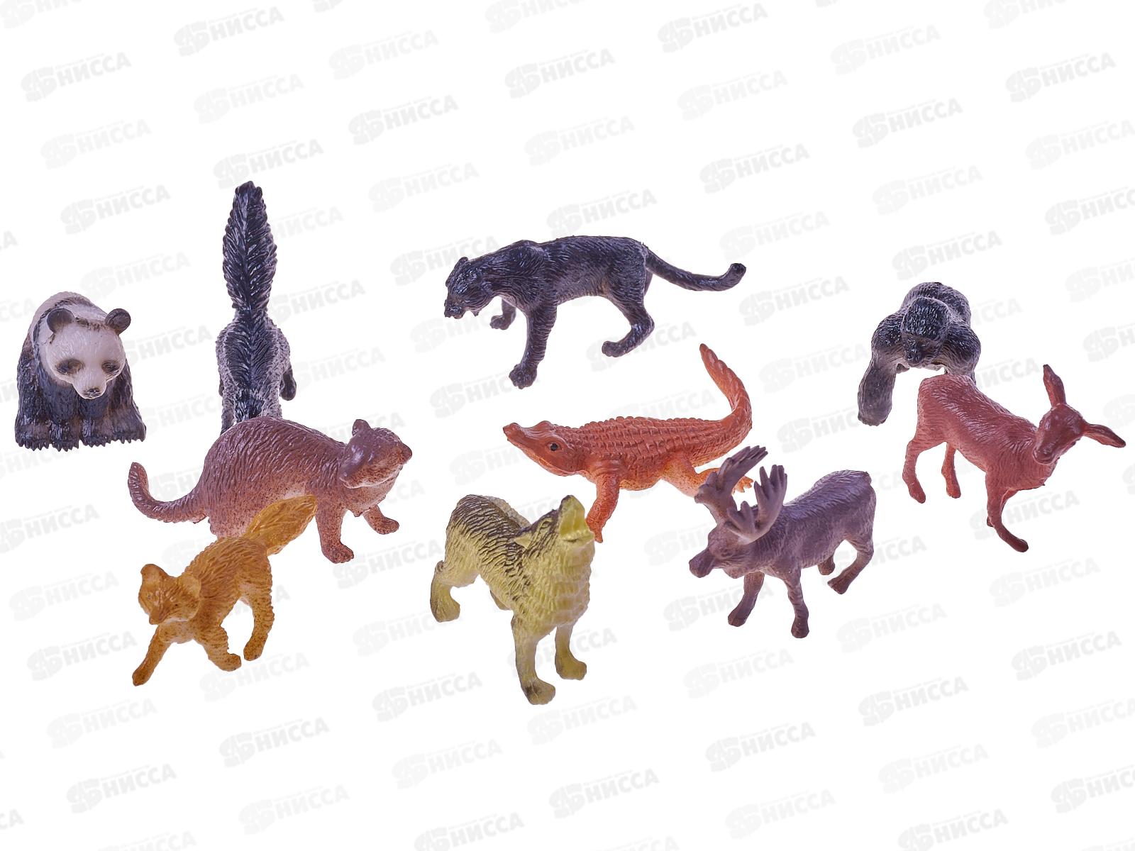 Набор Дикие животные 12шт, пластизоль В1189593-R в пакете