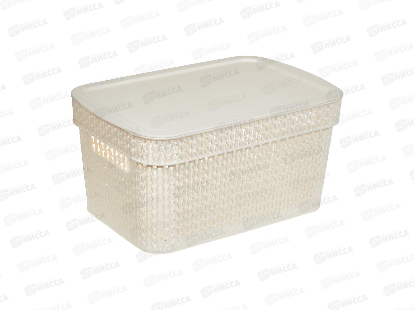 Корзина 5л Keeplex Ajur с крышкой белое облако KL411311048