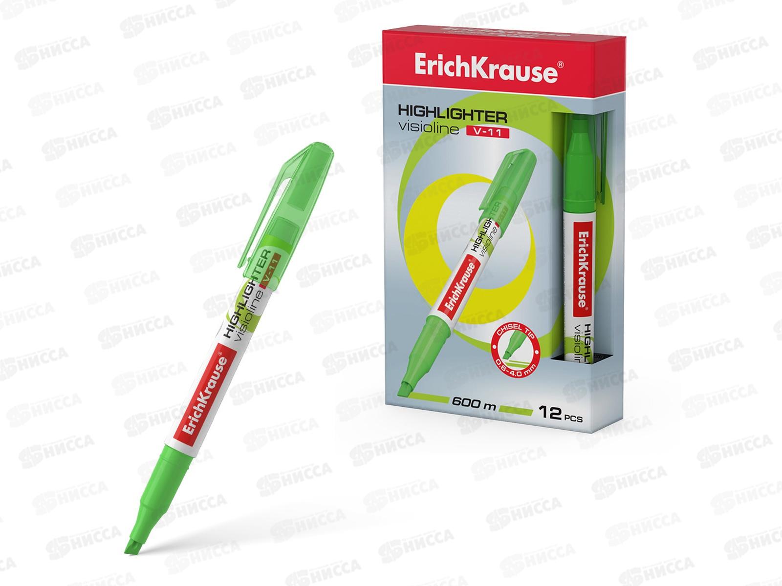 Маркер Erich Krause V-11 текстовый, зелёный, 56906 *12/144