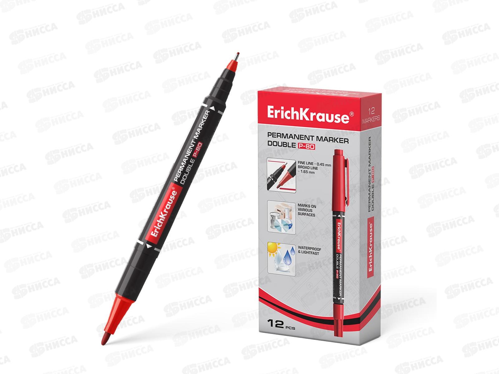 Маркер EK48185 перманентный двухсторонний Р-80, красный *12/192