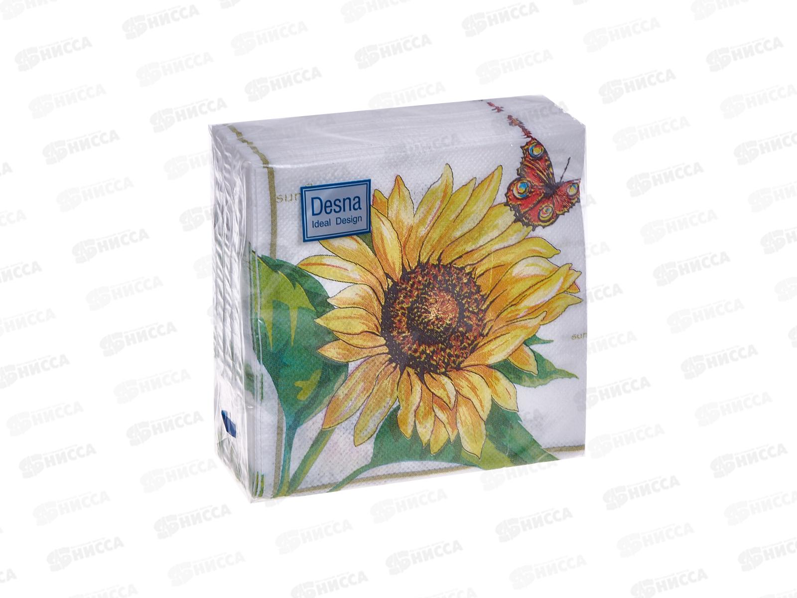 Салфетки 1 слойные 40 листов 24*24 Desna Design Подсолнух 57457*32