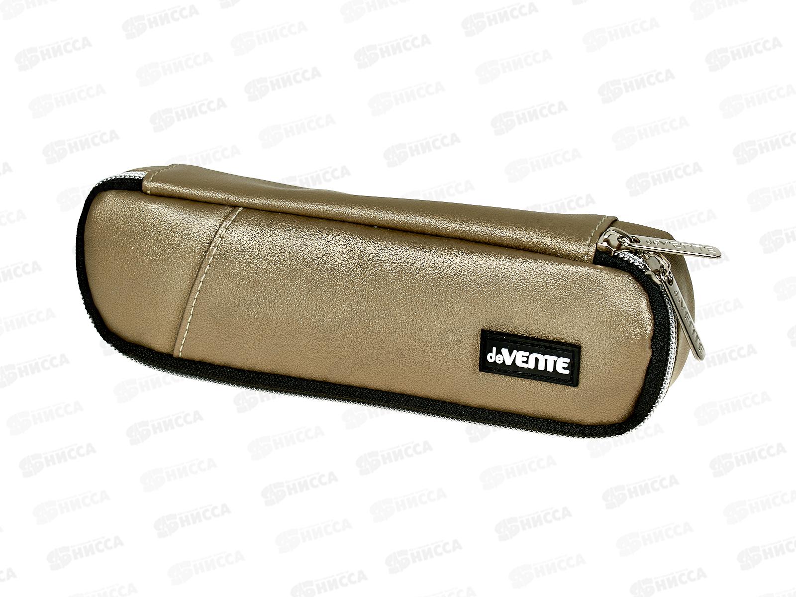 Пенал deVente  22*6*4см Private искусственная кожа, золотистый 7023309