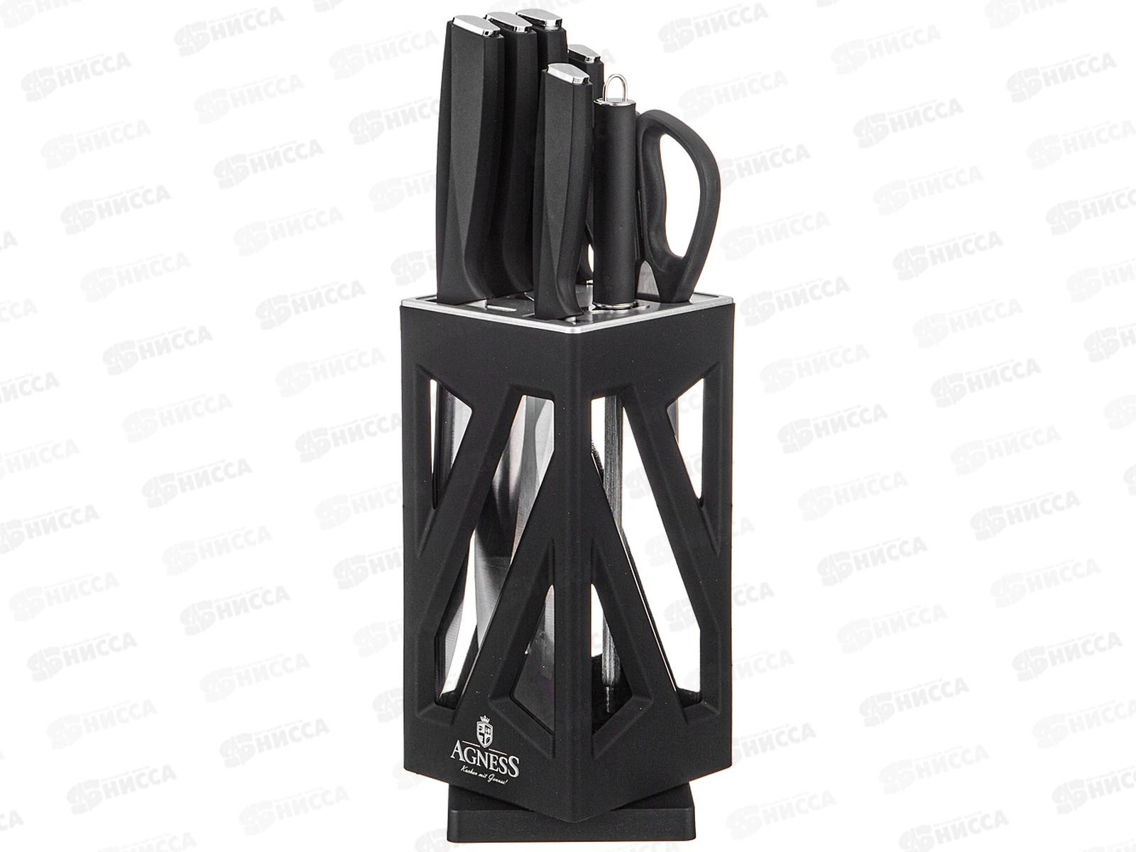 Набор ножей 8 предметов Agness НЖС на вращающейся подставке 911-762