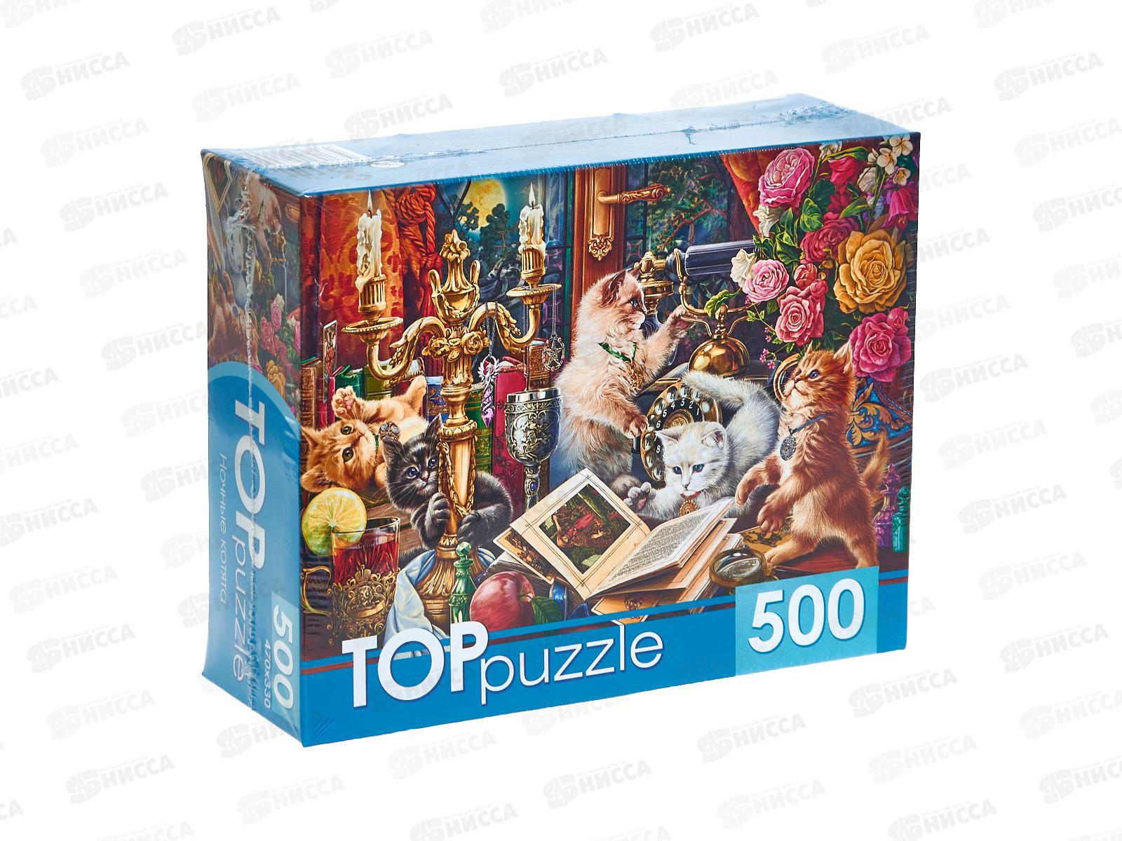 ПАЗЛ 500 элементов TOPpuzzle, П500-0736 Ночные котята *10