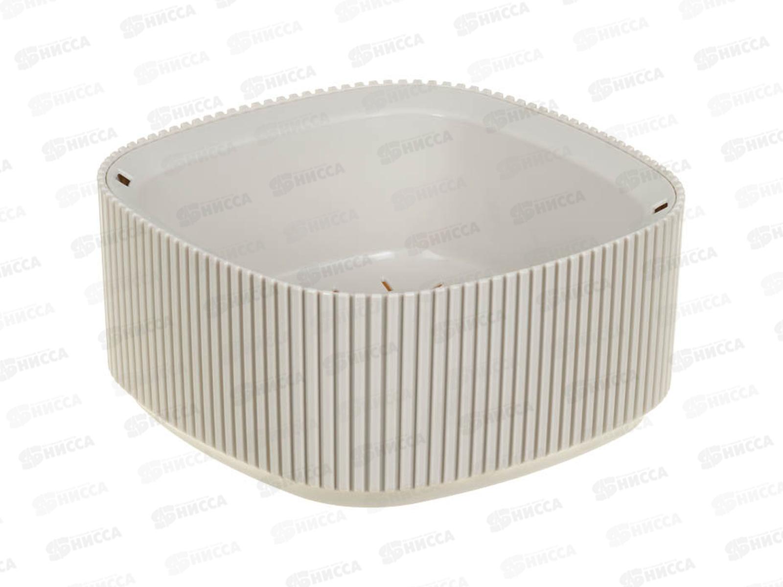 Кашпо СТРИП 0,9л со вставкой Кремовый М3249 *16