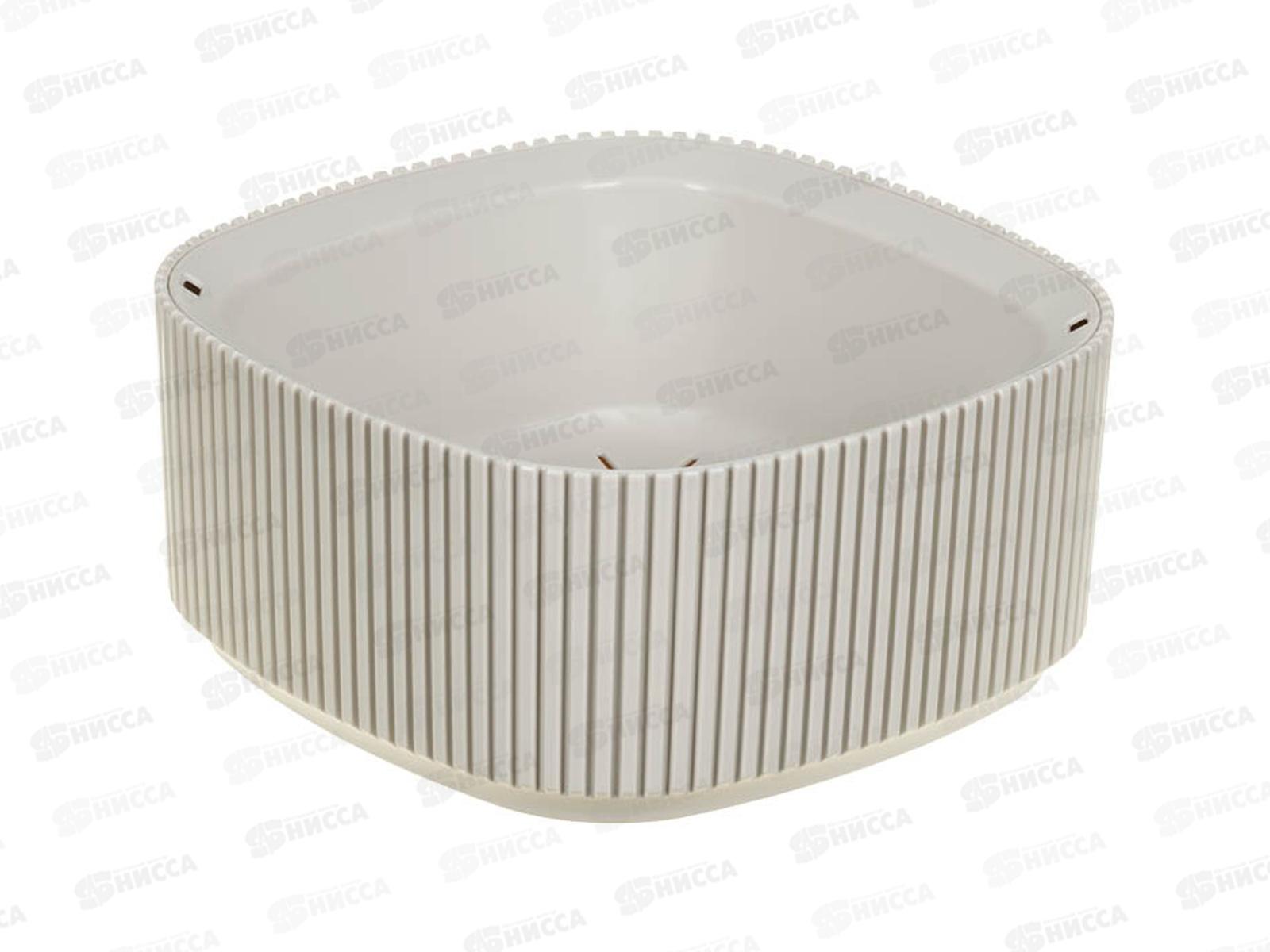 Кашпо СТРИП 1,6л со вставкой Кремовый М3250 *8