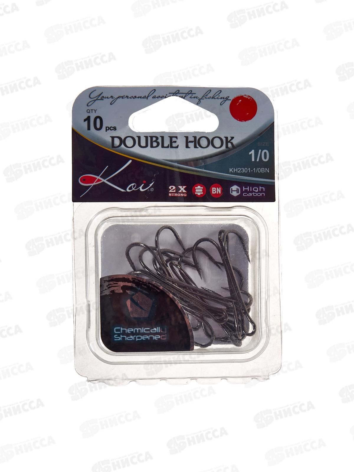 Крючок KOI &quotDOUBLE HOOK&quot р.1/0 (INT),цв BN, двойник КН2301-1/0BN 10шт