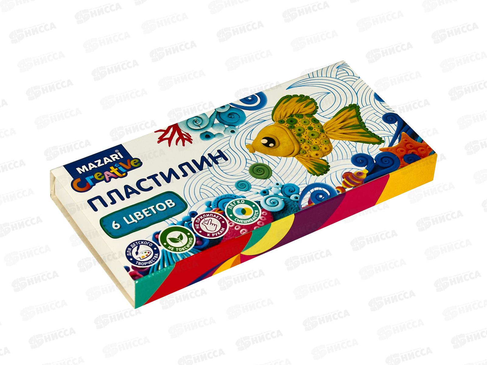 Пластилин  6цветов 120г MAZARI Классический М-2145-06*12