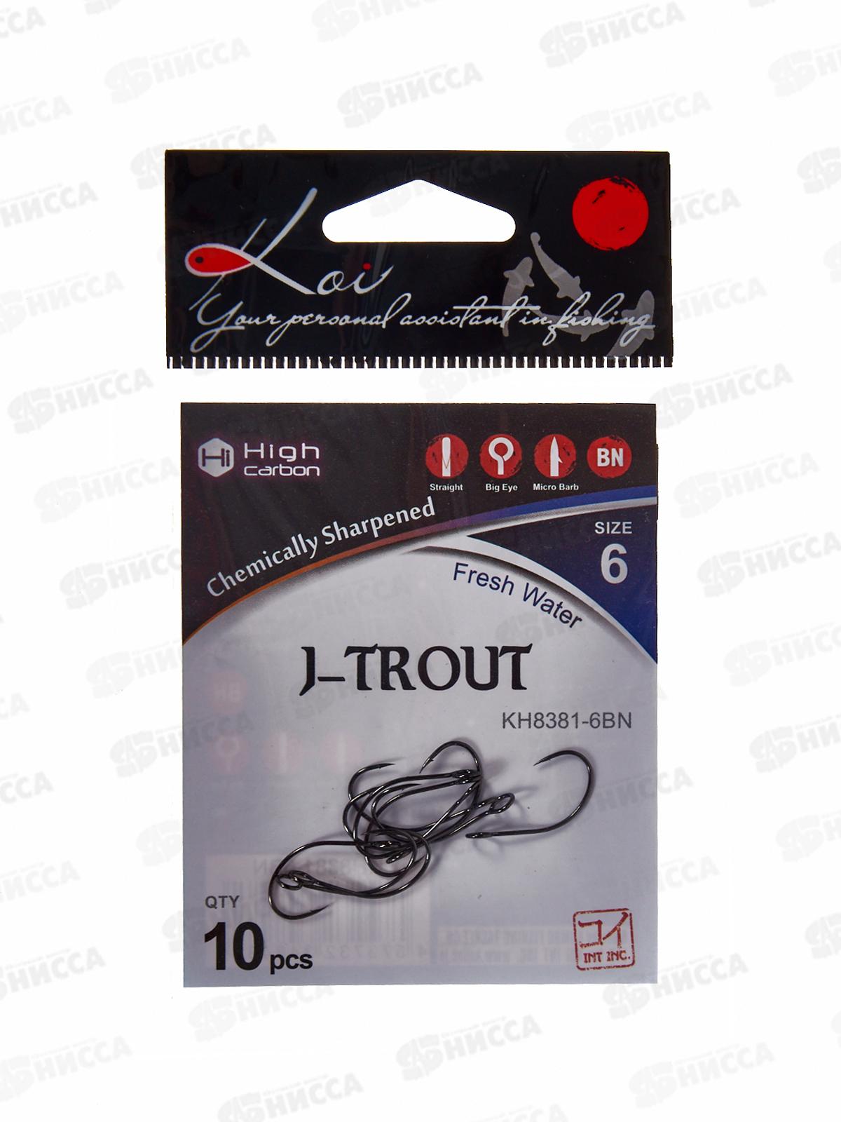 Крючок KOI &quotJ-TROUT&quot р.6 (INT) цвет BN, КН8381-6BN 10шт