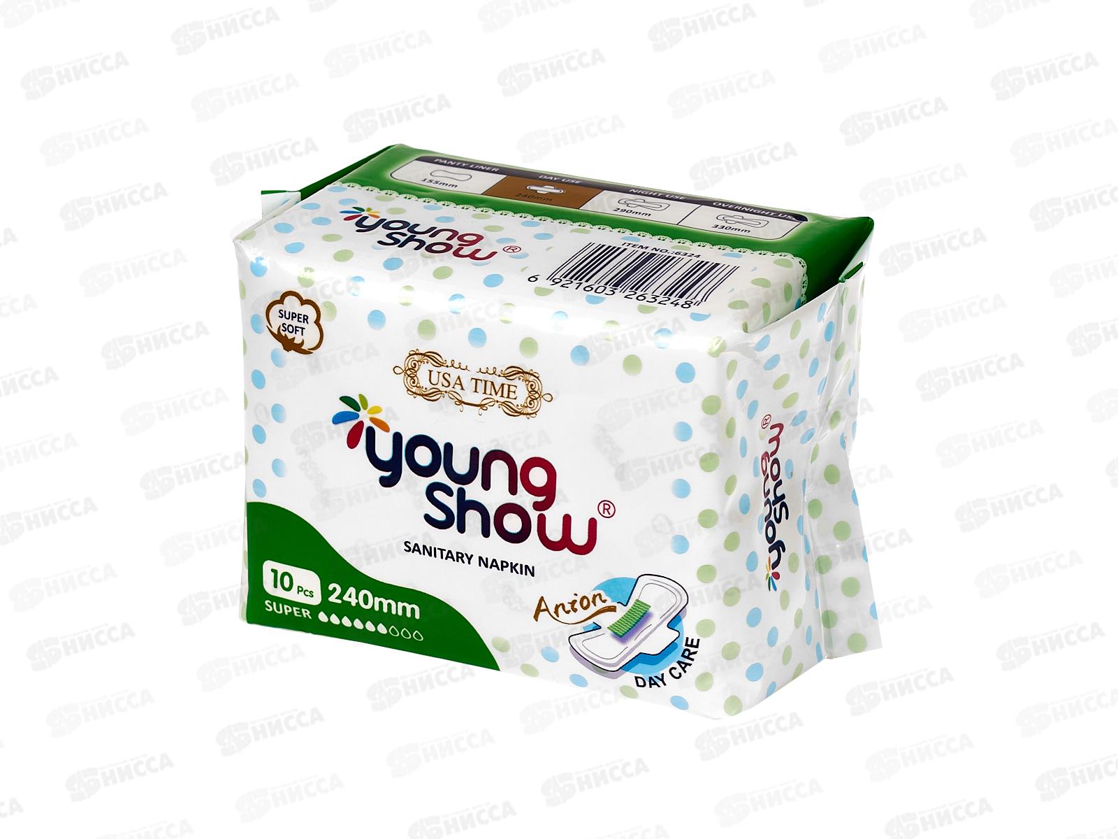 Young Show USA time прокладки гигиенические 10шт днев антибак *48