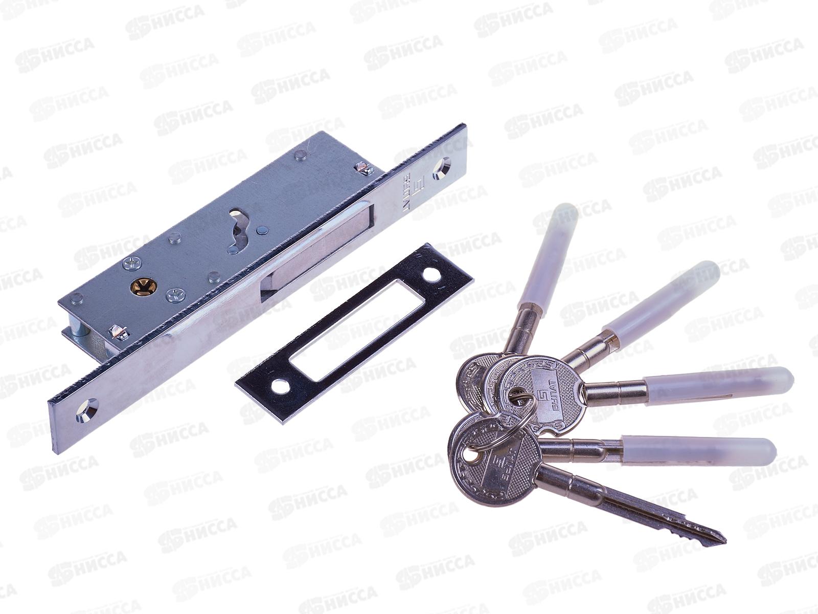 Замок врезной Булат ЗВ 1-1П.20.00.20.04 (71-K-CR) хром 5кл б/руч 884