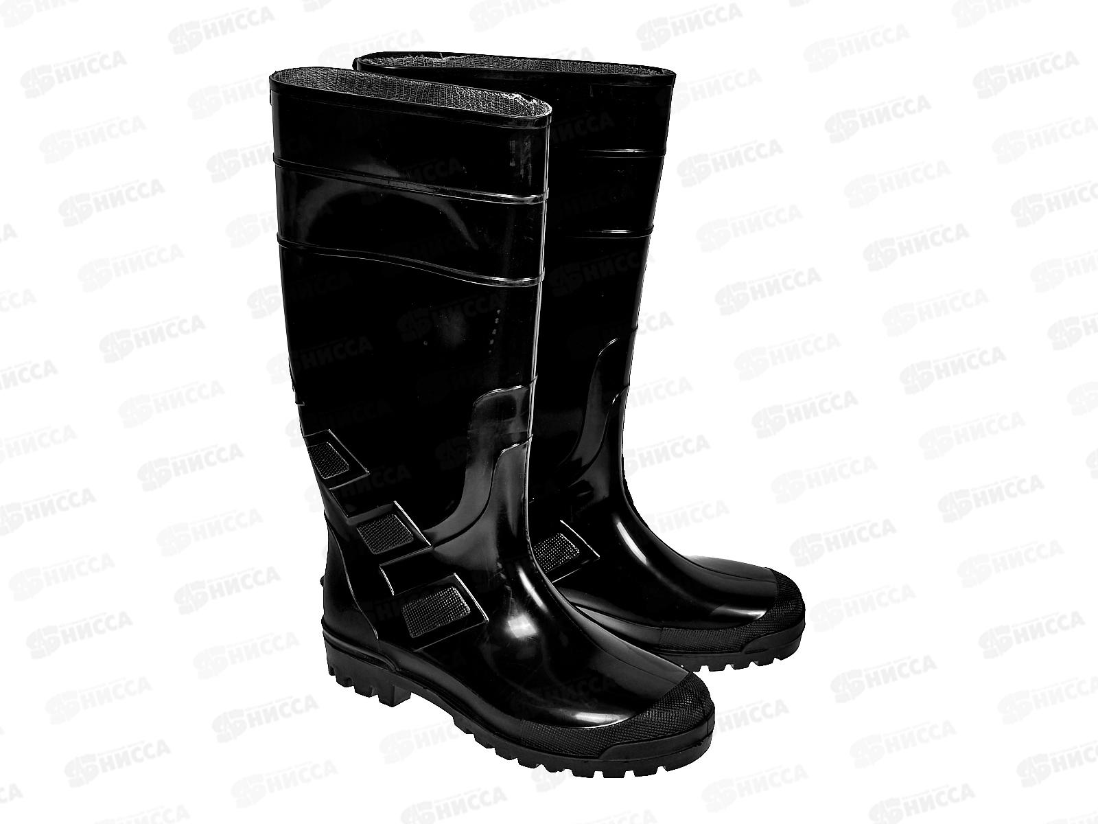 Сапоги мужские утепленные высокие из ПВХ СМ08.2У черный/хаки  р.43